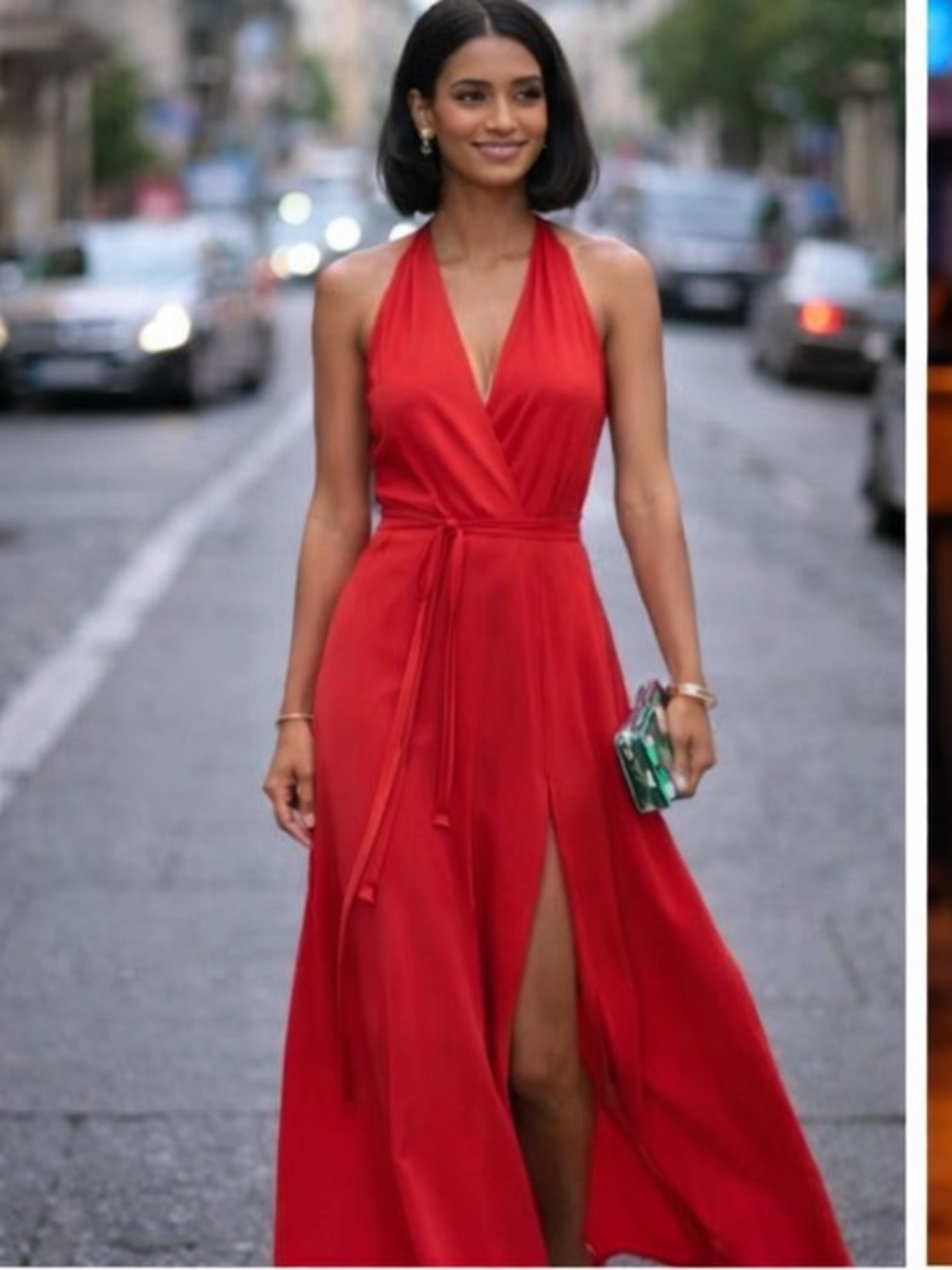 Mango viscous luxury  long dress bloggers fav
